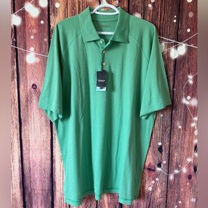 Ashworth Classic Green Polo Golf Shirt Moisture Wicking Anti Snag Anti Smell NWT